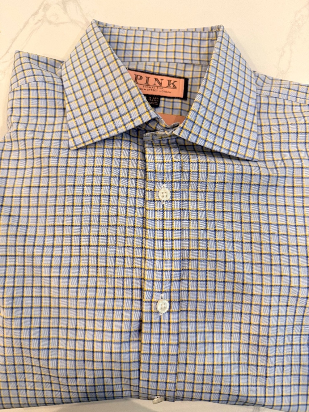 Thomas Pink Dress Shirt Long Sleeve Classic Men 16 /34 1/2 Jermyn Street London